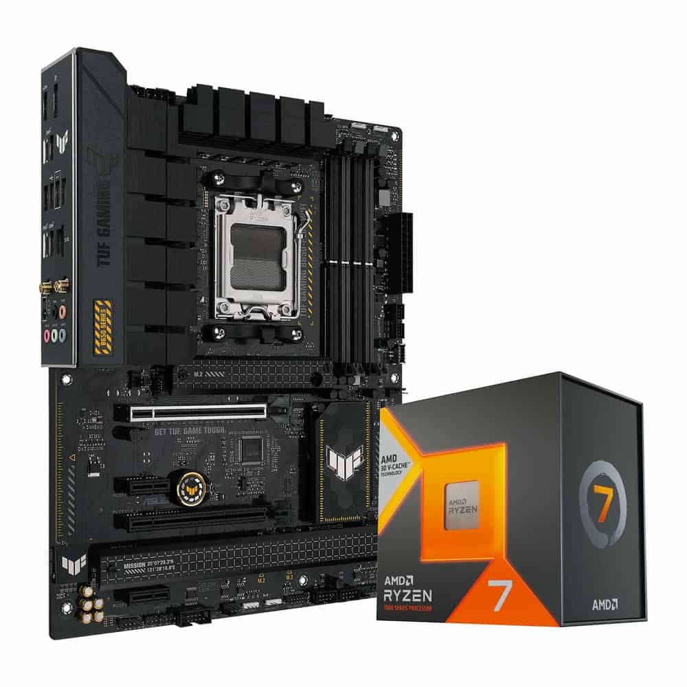 ASUS TUF GAMING B650-PLUS WIFI ATX Motherboard + AMD Ryzen 7 7800X3D 8-Core/16-Thread Processor